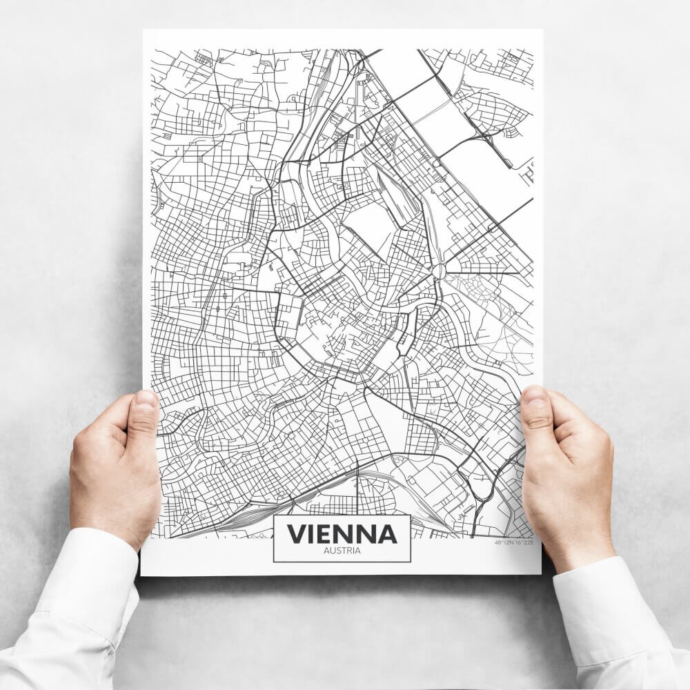 INSPIO Fali dekoráció - Map of Vienna II
