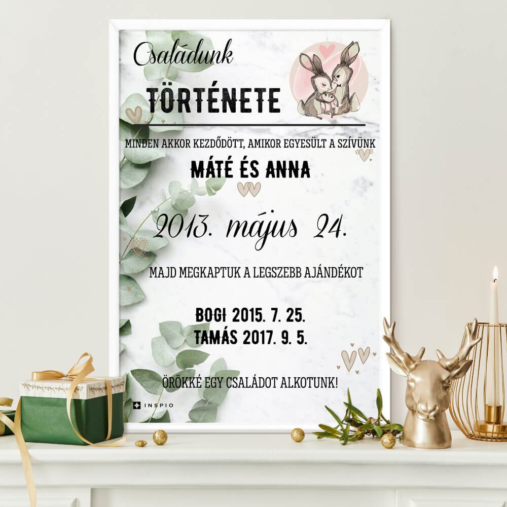 INSPIO Fali dekoráció - Tábla - Családunk történetének kezdete