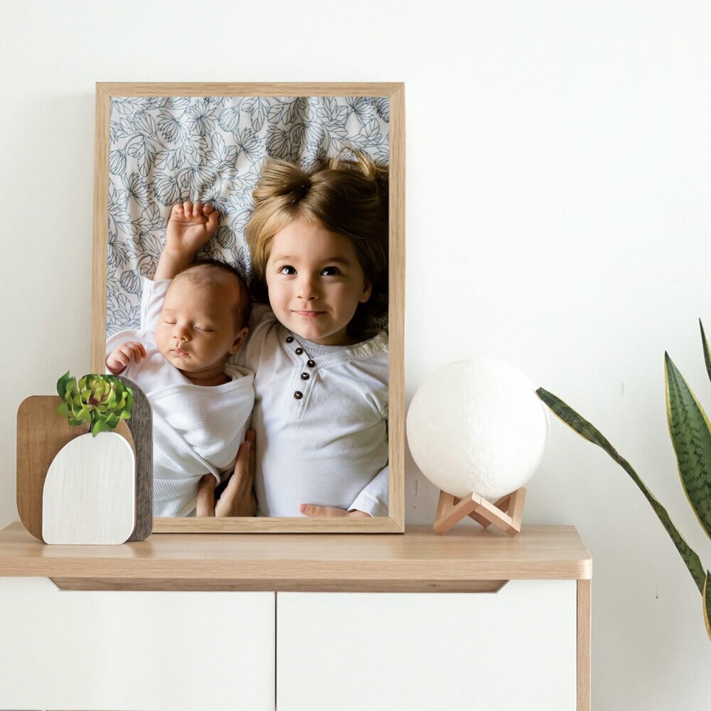 INSPIO Faliképek hálószobába fa képkerettel