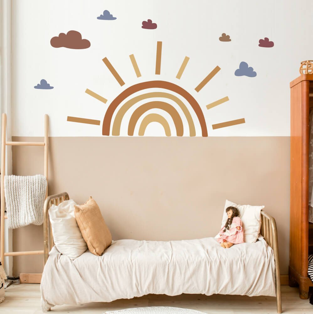 INSPIO Falmatrica gyerekszobába – Boho napsütéses szivárvány