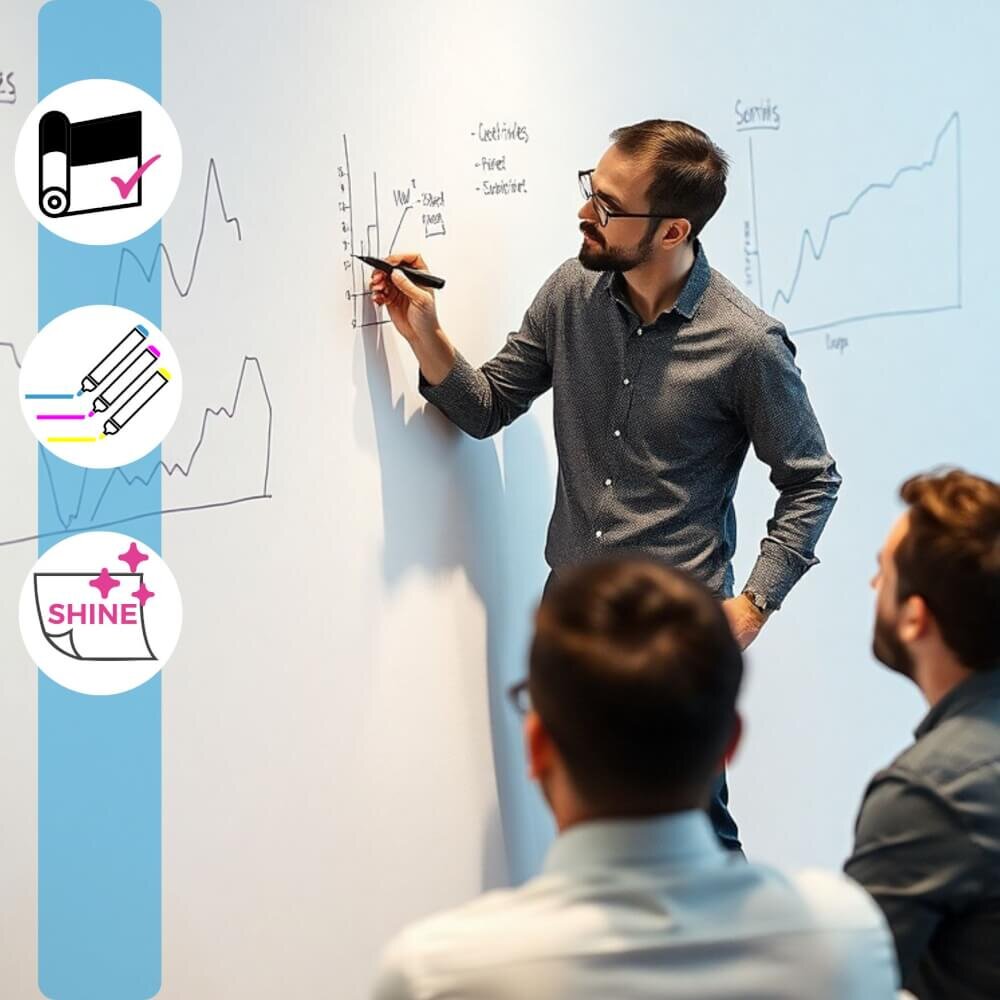 INSPIO Fehér írható irodai fólia falra