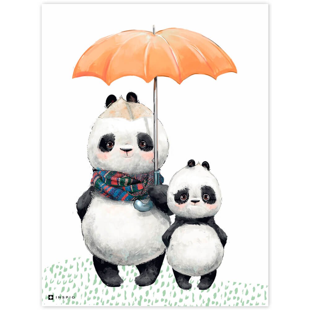 INSPIO Gyerekszoba dekoráció - Két panda maci