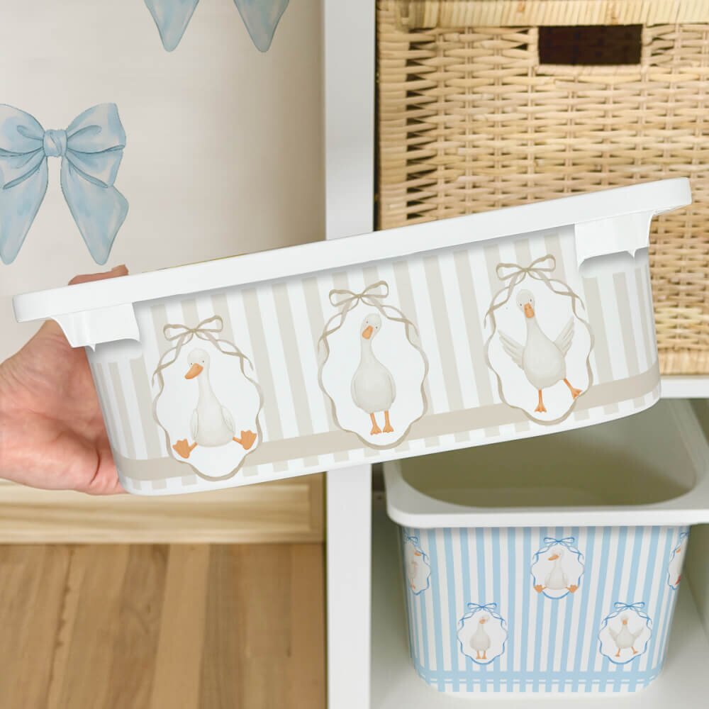 INSPIO Matrica az IKEA TROFAST dobozra – Libák masnival