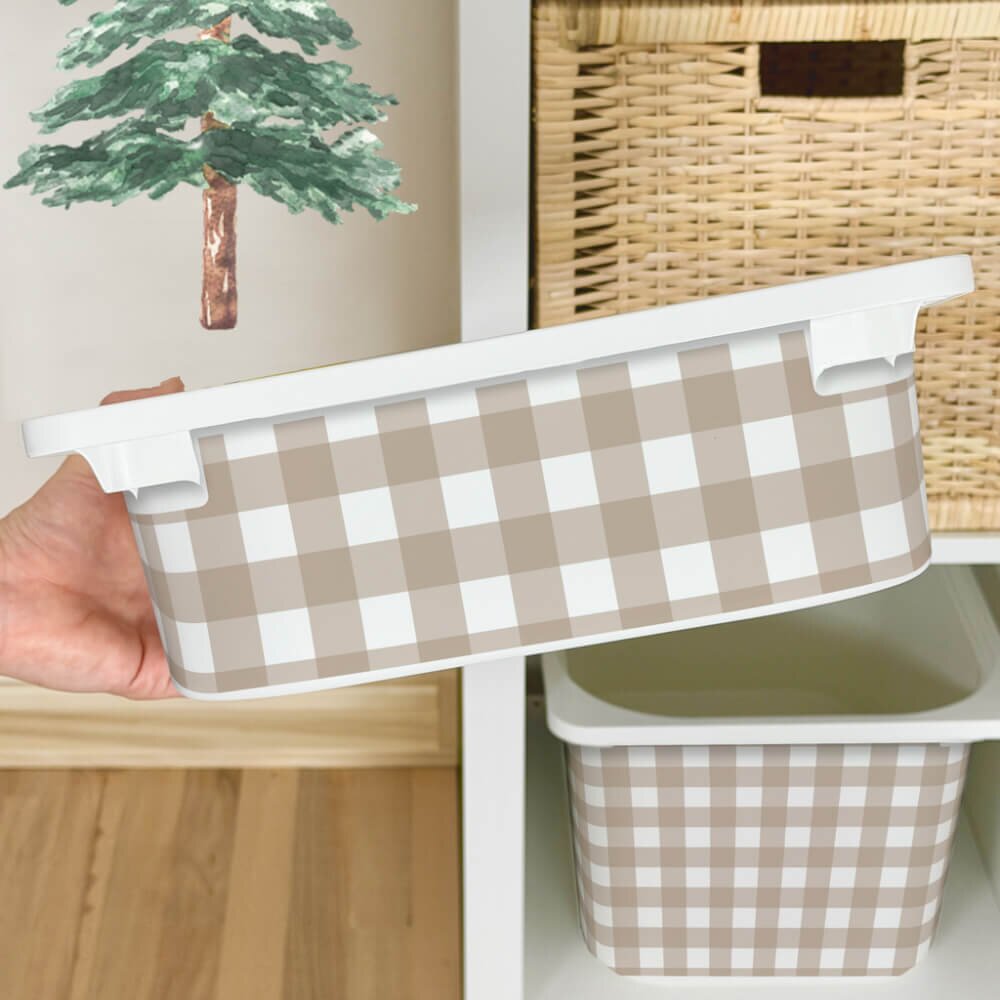 INSPIO Matrica IKEA TROFAST dobozhoz - Bézs kockás minta