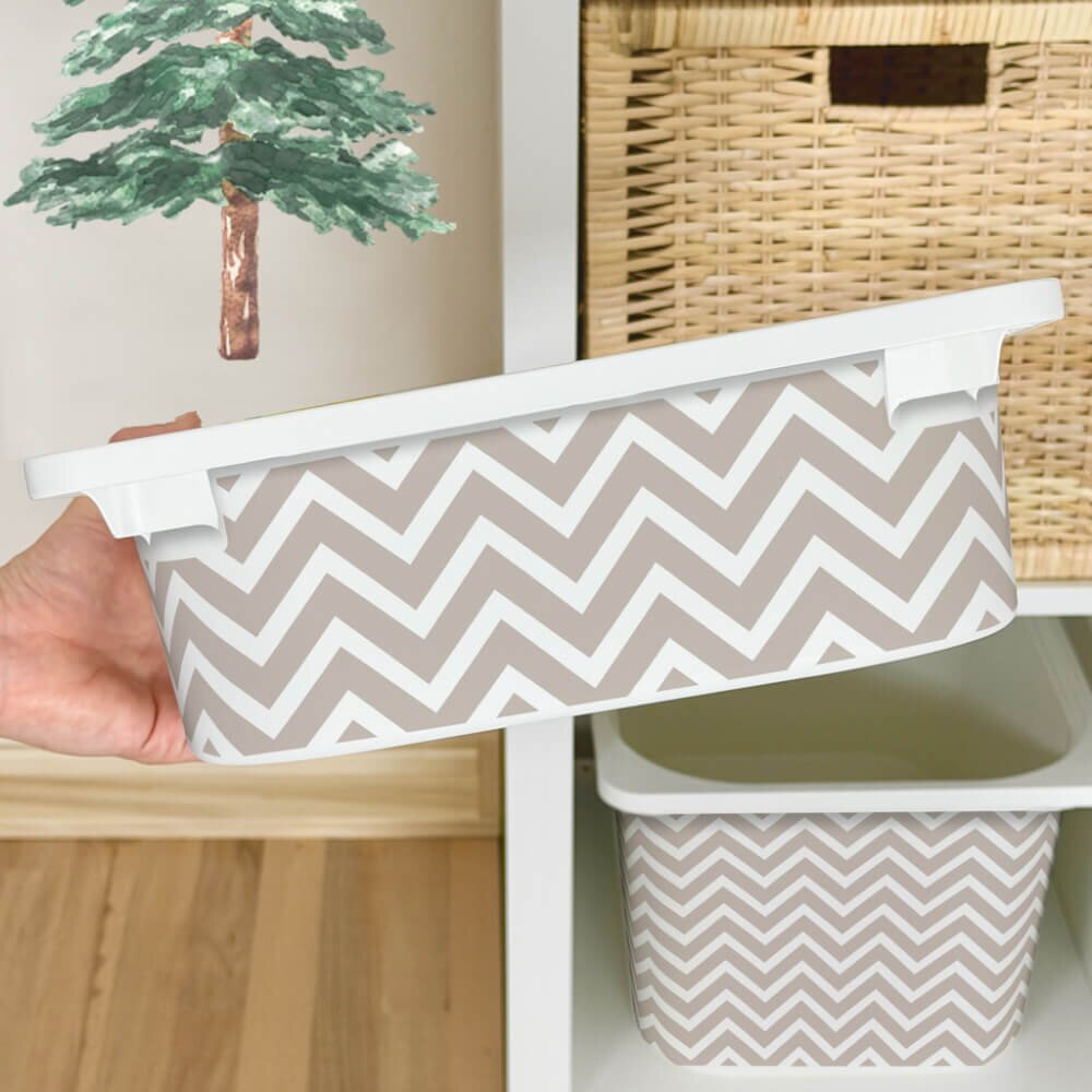 INSPIO Matrica IKEA TROFAST dobozhoz - Bézs színű cikcakkos (cikcakk)