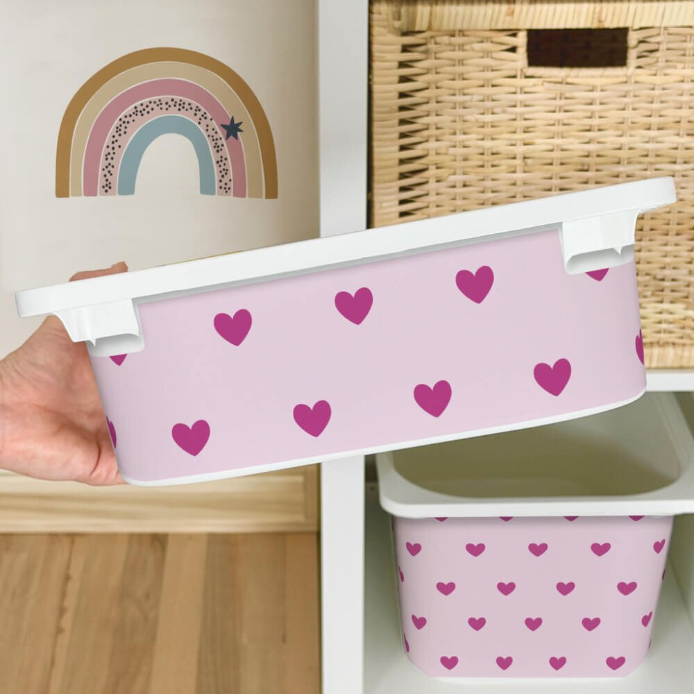 INSPIO Matrica IKEA TROFAST dobozhoz - Fukszia-rózsaszín szívek