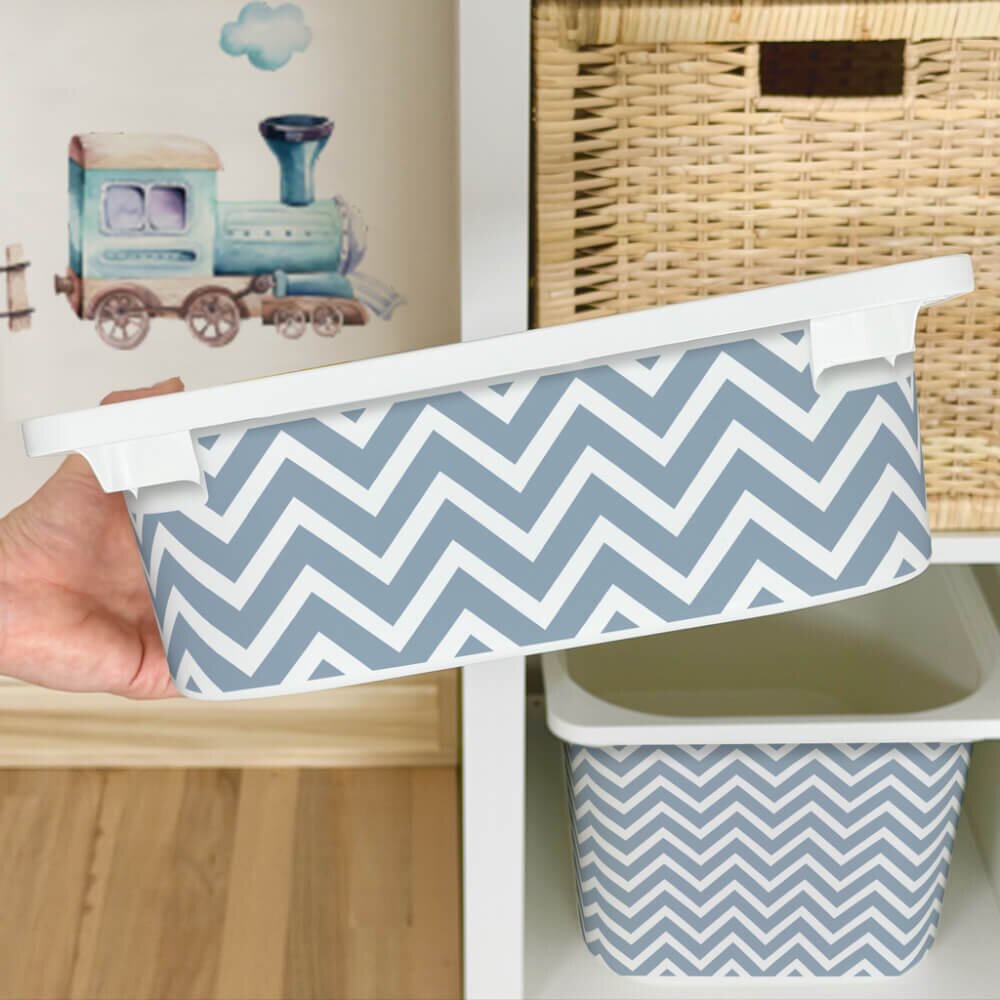 INSPIO Matrica IKEA TROFAST dobozhoz - Kék cikcakk (cikcakk)