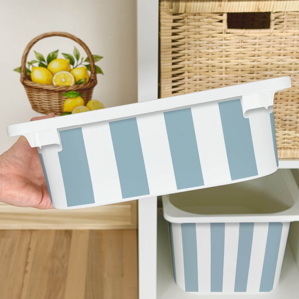 INSPIO Matrica IKEA TROFAST dobozhoz - Kék-fehér csíkok