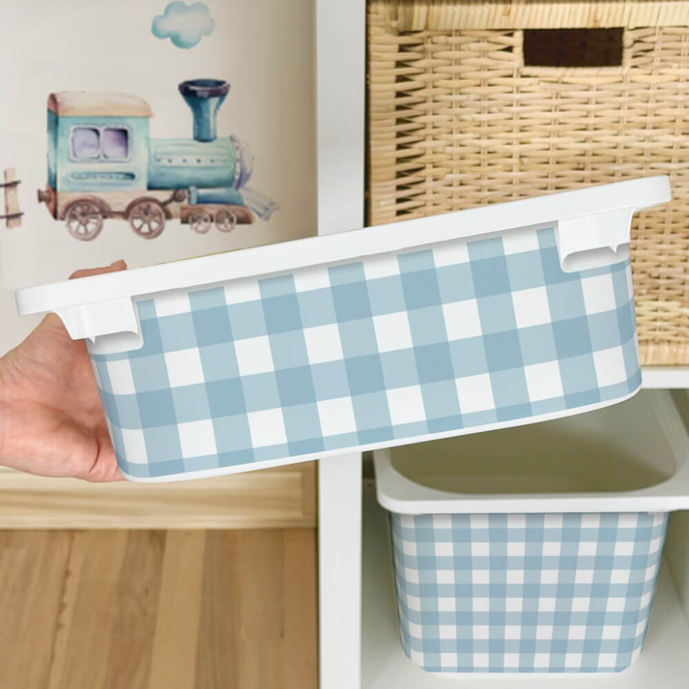 INSPIO Matrica IKEA TROFAST dobozhoz - Kék kockás minta