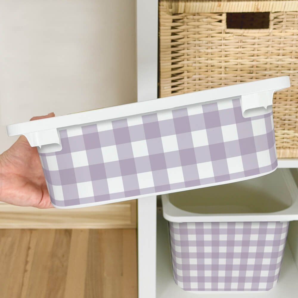 INSPIO Matrica IKEA TROFAST dobozhoz - Lila kockás minta