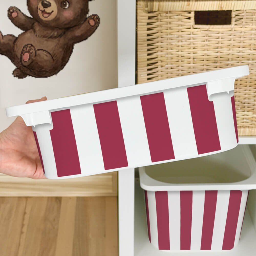 INSPIO Matrica IKEA TROFAST dobozhoz - Piros és fehér csíkok