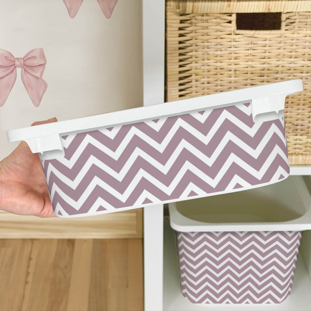 INSPIO Matrica IKEA TROFAST dobozhoz - Rózsaszín ékzár (cikcakkos)