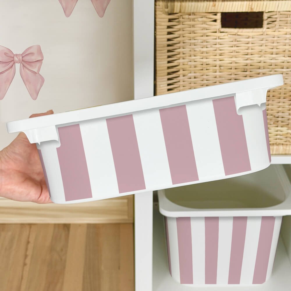 INSPIO Matrica IKEA TROFAST dobozhoz - Rózsaszín és fehér csíkok