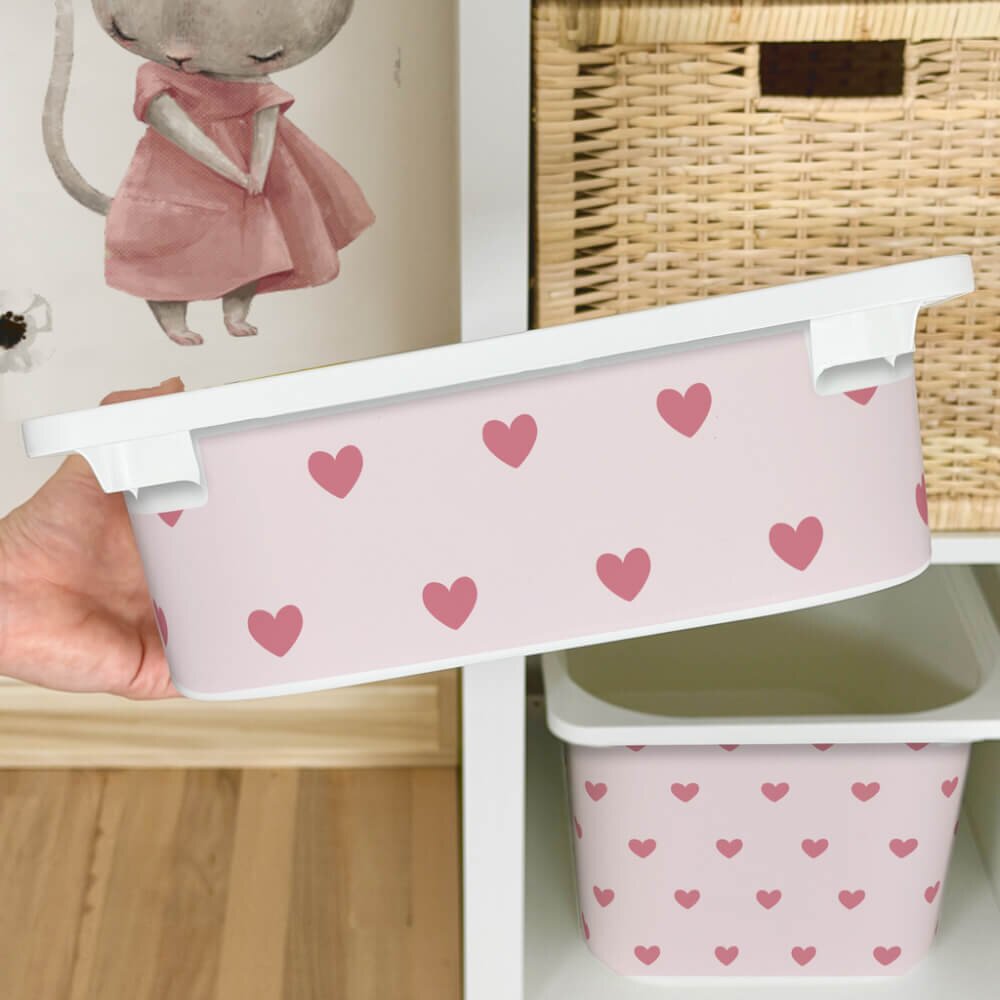 INSPIO Matrica IKEA TROFAST dobozhoz - Rózsaszín szívek