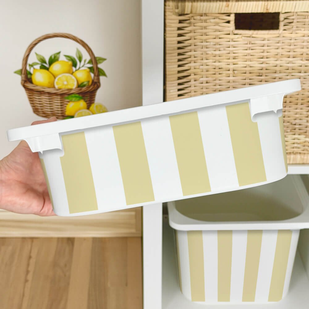 INSPIO Matrica IKEA TROFAST dobozhoz - Sárga és fehér csíkok