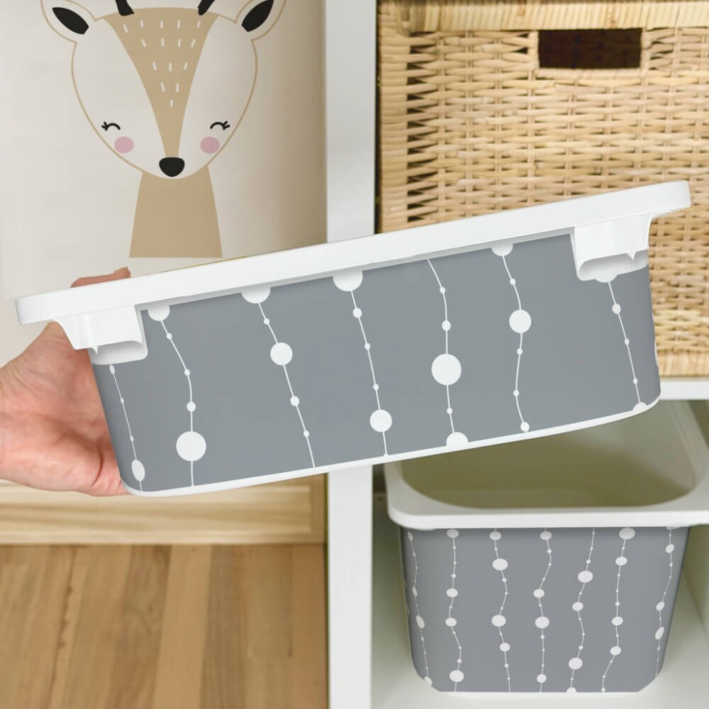 INSPIO Matrica IKEA TROFAST dobozhoz - Szürke láncok
