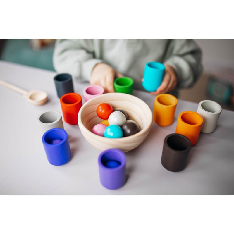 INSPIO Montessori labdák és poharak gyerekeknek