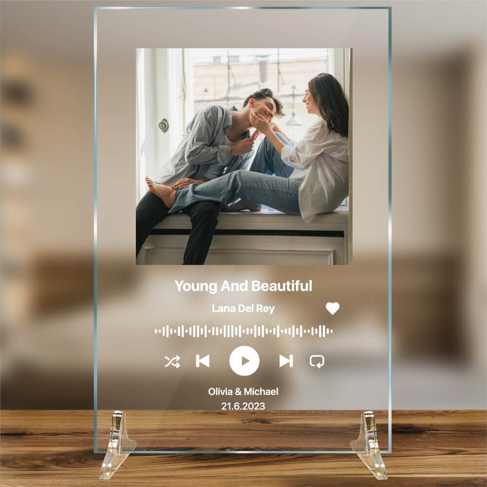 INSPIO Spotify üvegplakett fotó és dal üveglapon