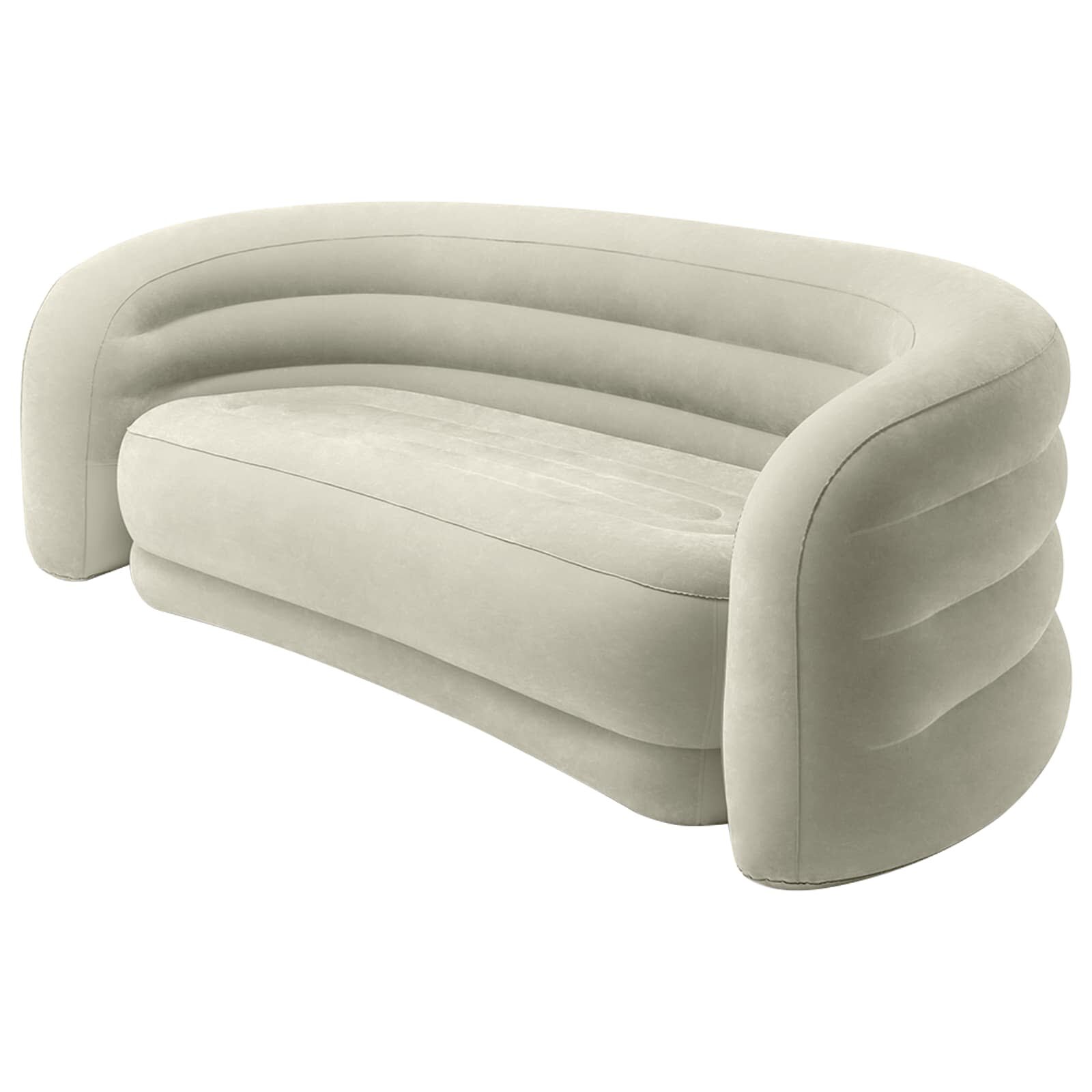 INTEX Ívelt Kanapé Szürke 229 x 109 x 81 cm PVC és rayon