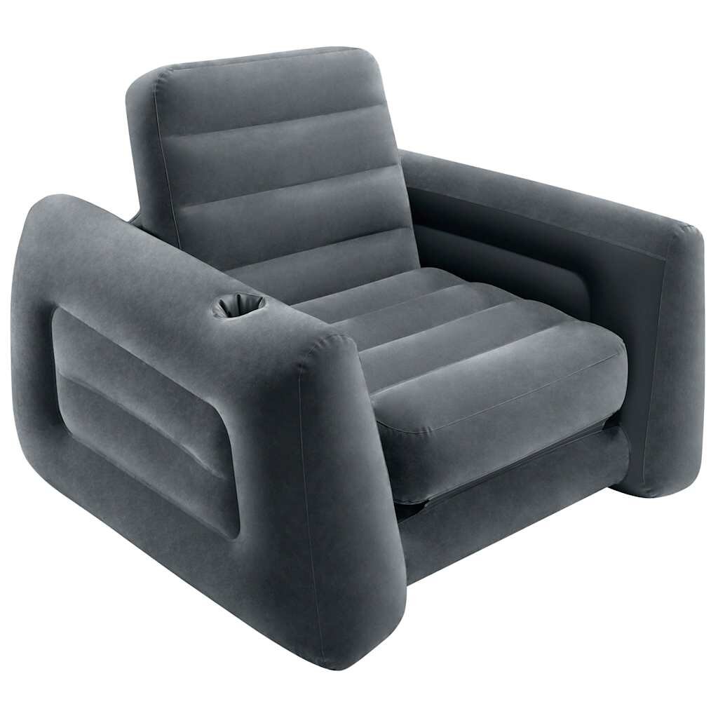 INTEX sötétszürke kihúzható fotel 117 x 224 x 66 cm