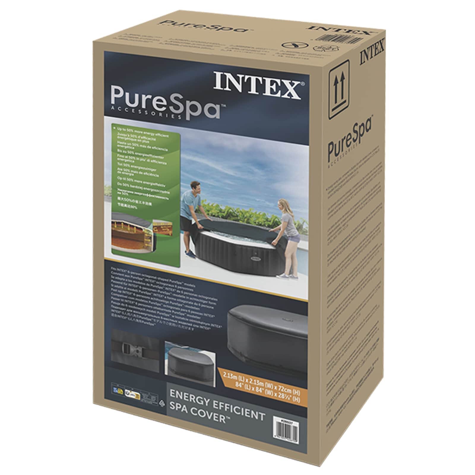 INTEX Spa fedél Sötétszürke 180 x 180 cm PVC és PU
