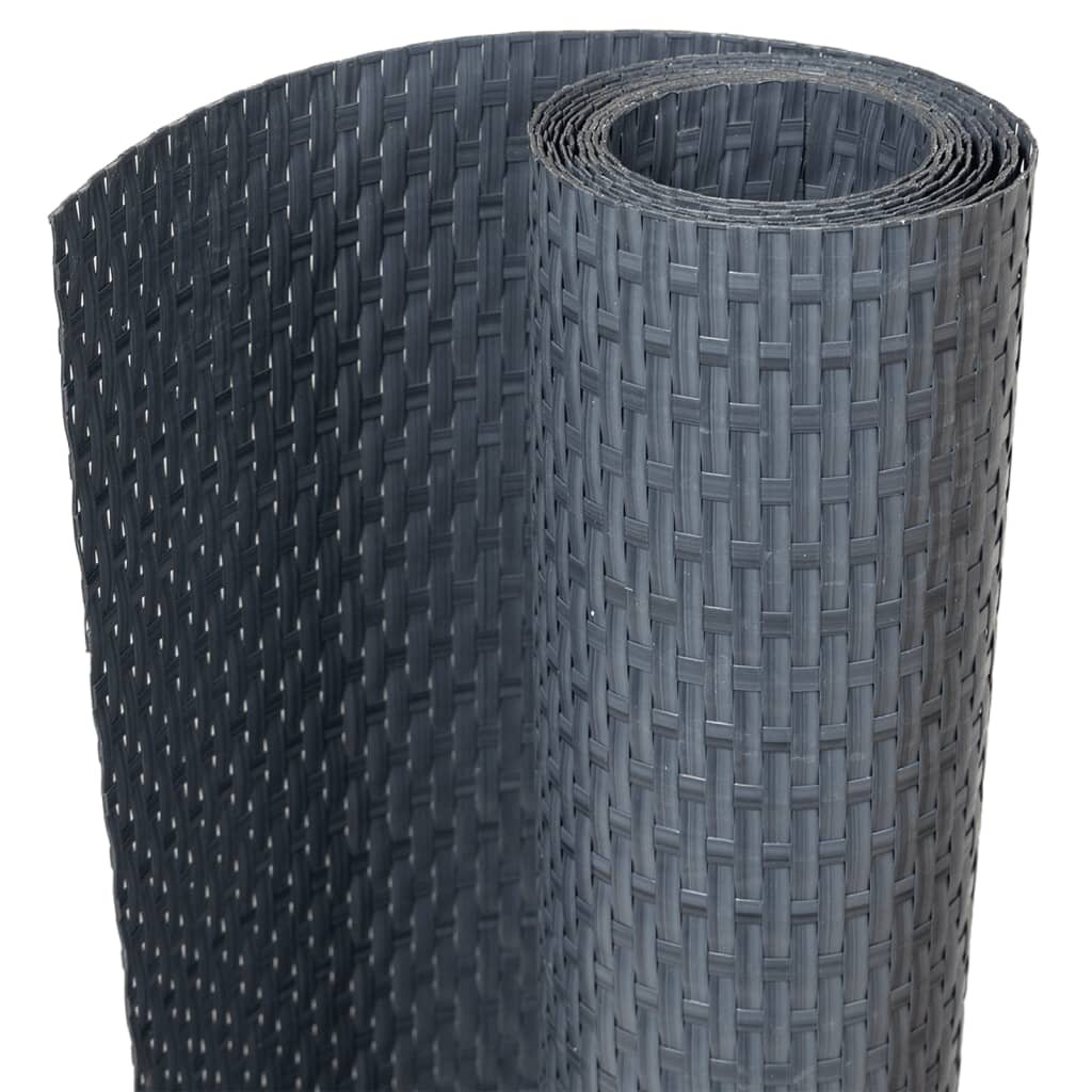 vidaXL 10 db antracitszürke polyrattan erkélyparaván 255 x 19 cm