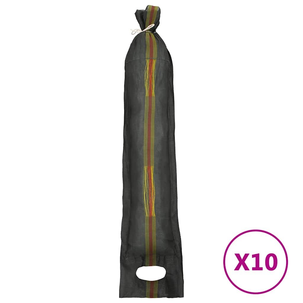 vidaXL 10 db sötétzöld HDPE homokzsákok 103 x 25 cm
