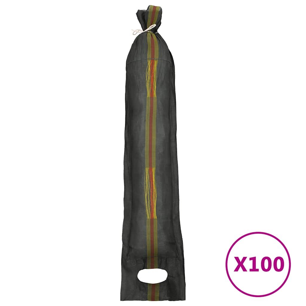 vidaXL 100 db sötétzöld HDPE homokzsák 103 x 25 cm