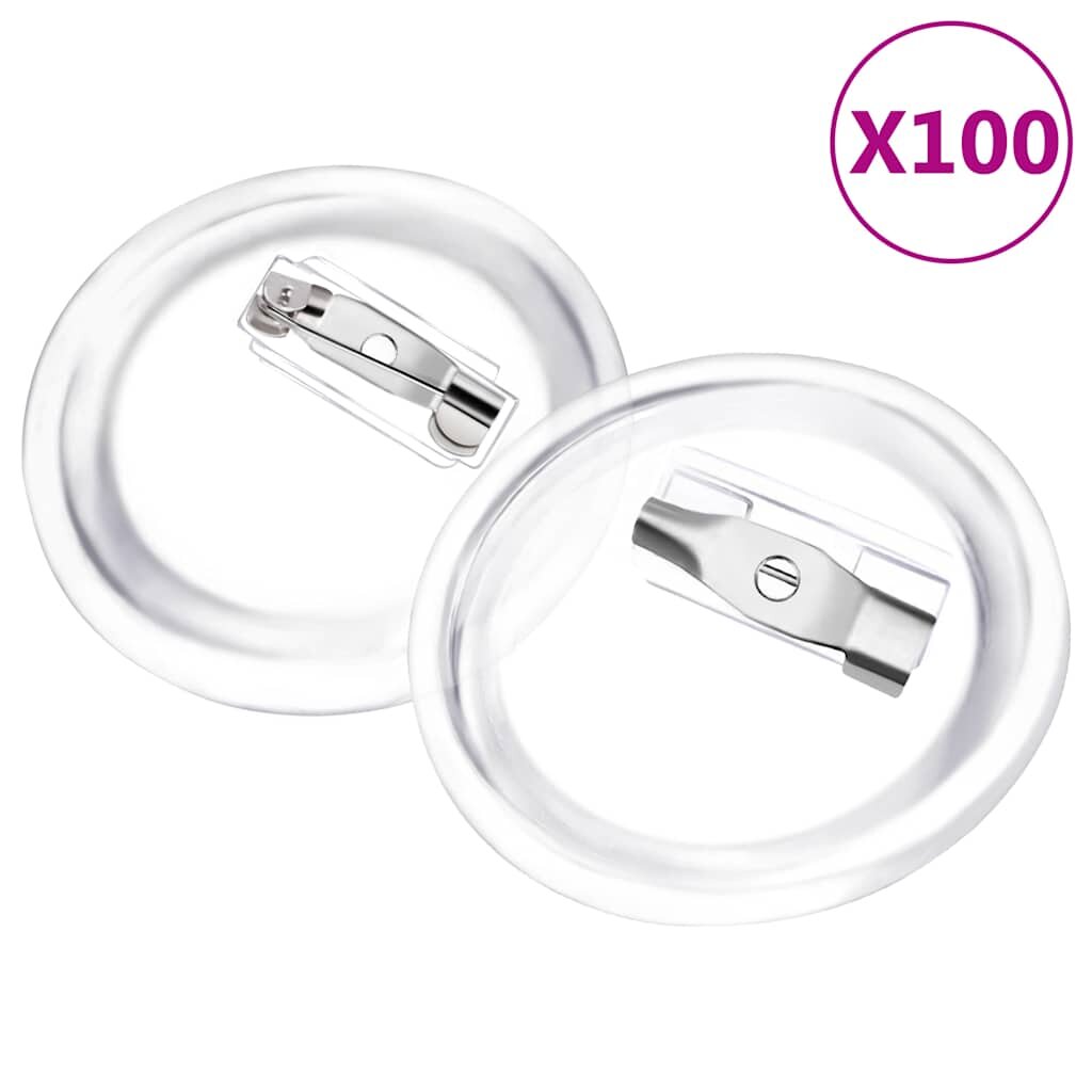 vidaXL 100 készlet akril 25 mm-es kitűző