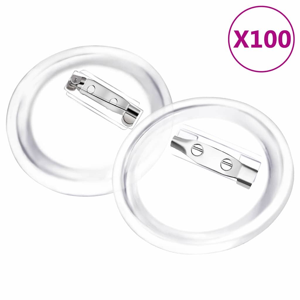 vidaXL 100 készlet akril 37 mm-es kitűző