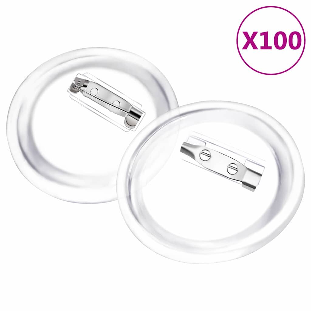 vidaXL 100 készlet akril 44 mm-es kitűző
