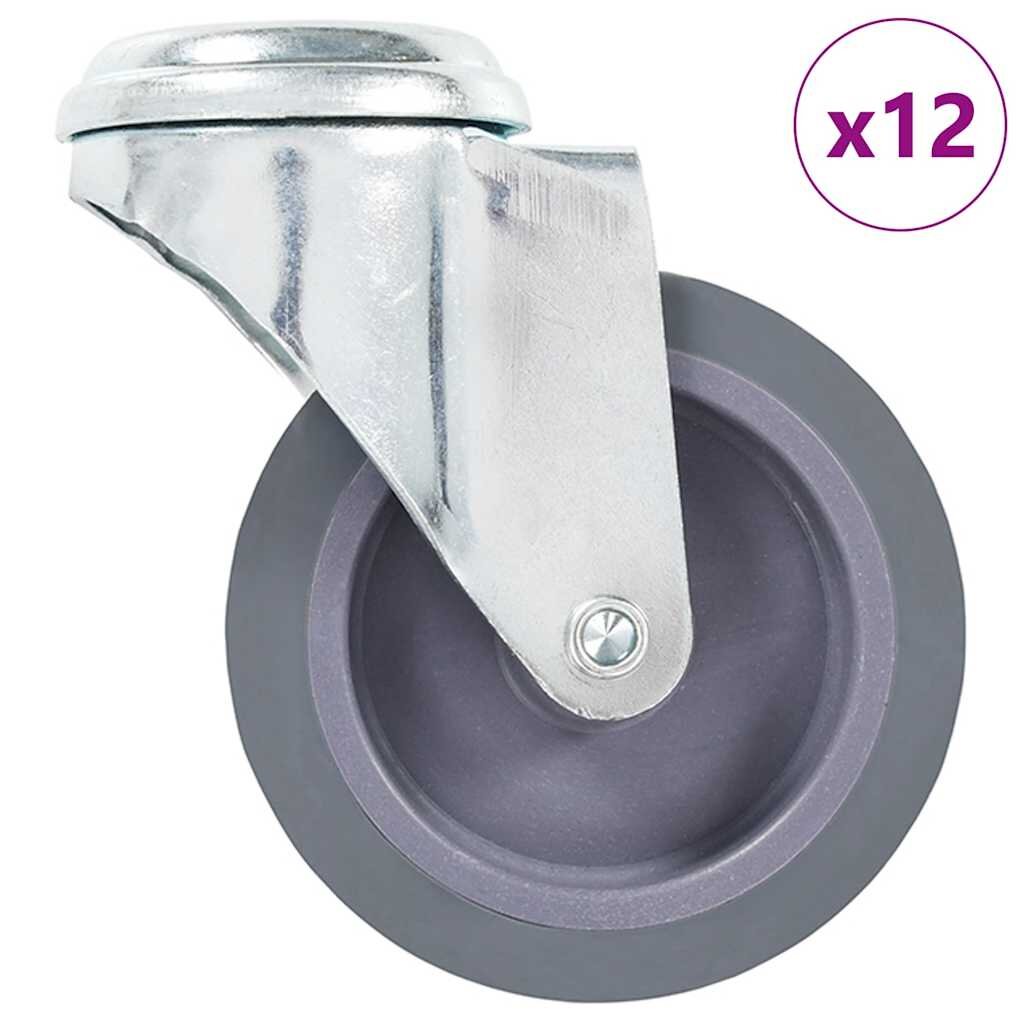 vidaXL 12 db hátfuratos önbeálló görgő 75 mm