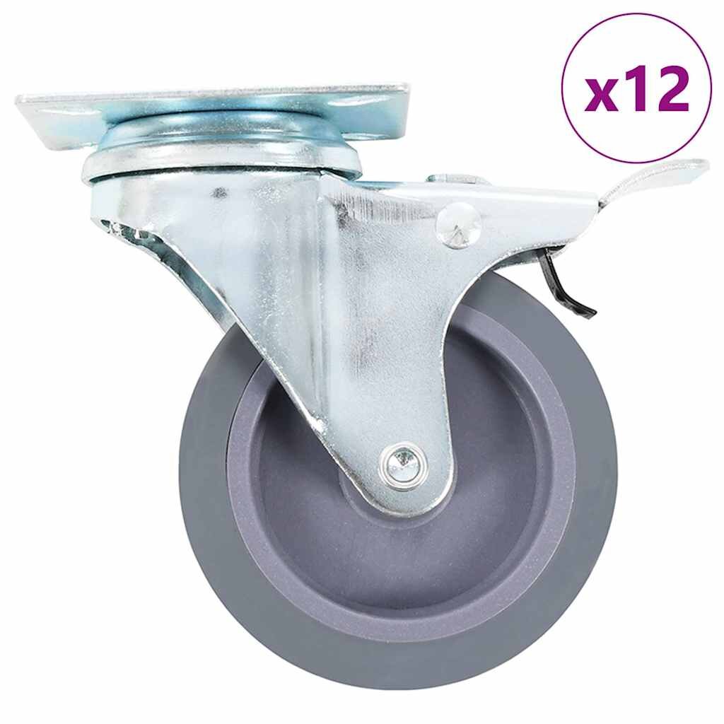 vidaXL 12 db önbeálló görgő 75 mm