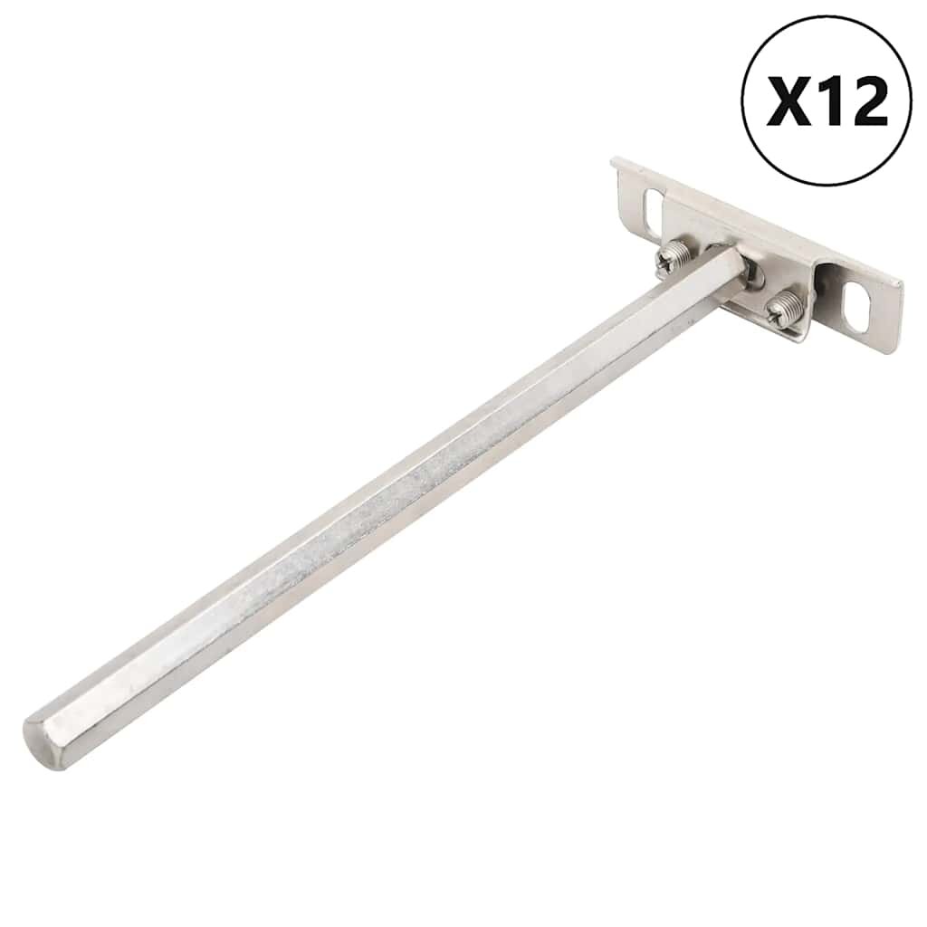 vidaXL 12db szénacél lebegő polckonzolok láthatatlan Ø12x200 mm