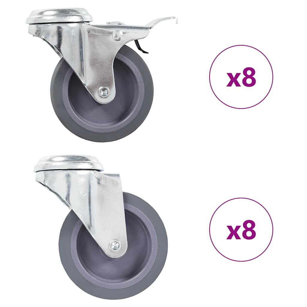 vidaXL 16 db hátfuratos önbeálló görgő 75 mm