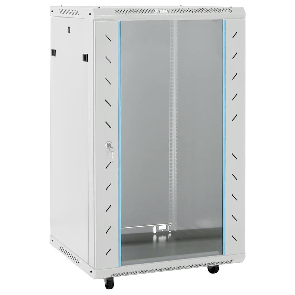 vidaXL 18U hálózati szekrény 19" forgó lábakkal IP20 60 x 60 x 100 cm