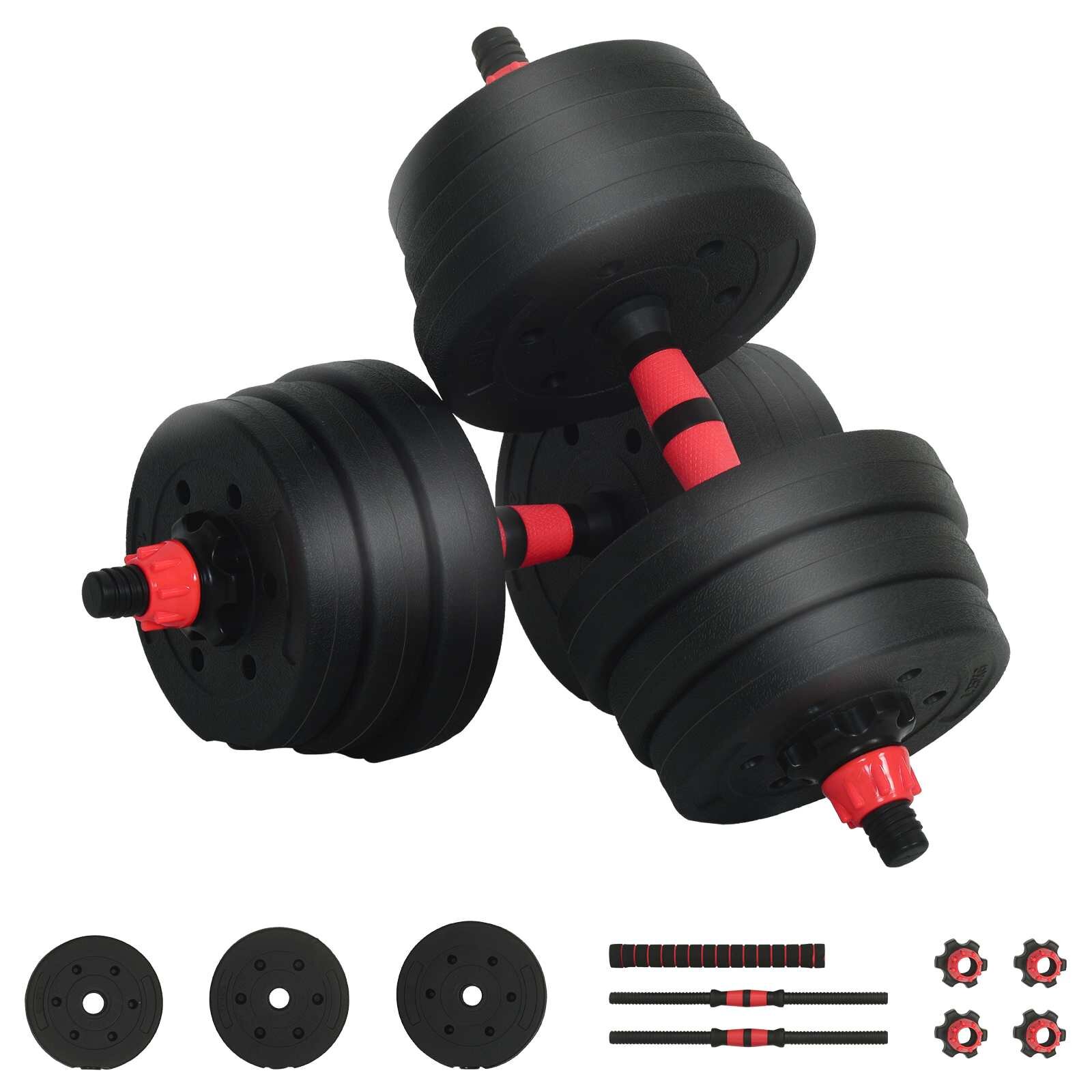 vidaXL 2 az 1-ben Kettlebell és Súlyzó Készlet 20 kg Fekete és piros