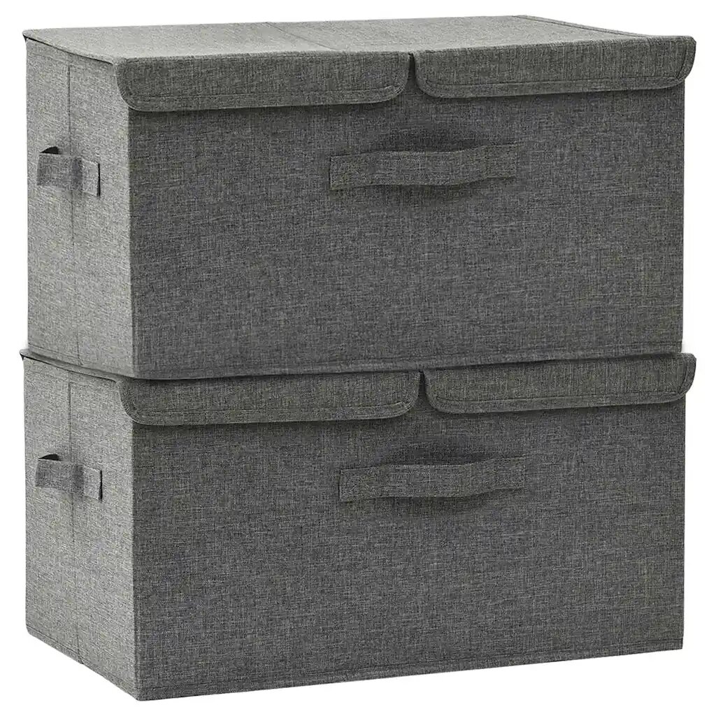 vidaXL 2 db antracitszürke szövet tárolódoboz 50 x 30 x 25 cm