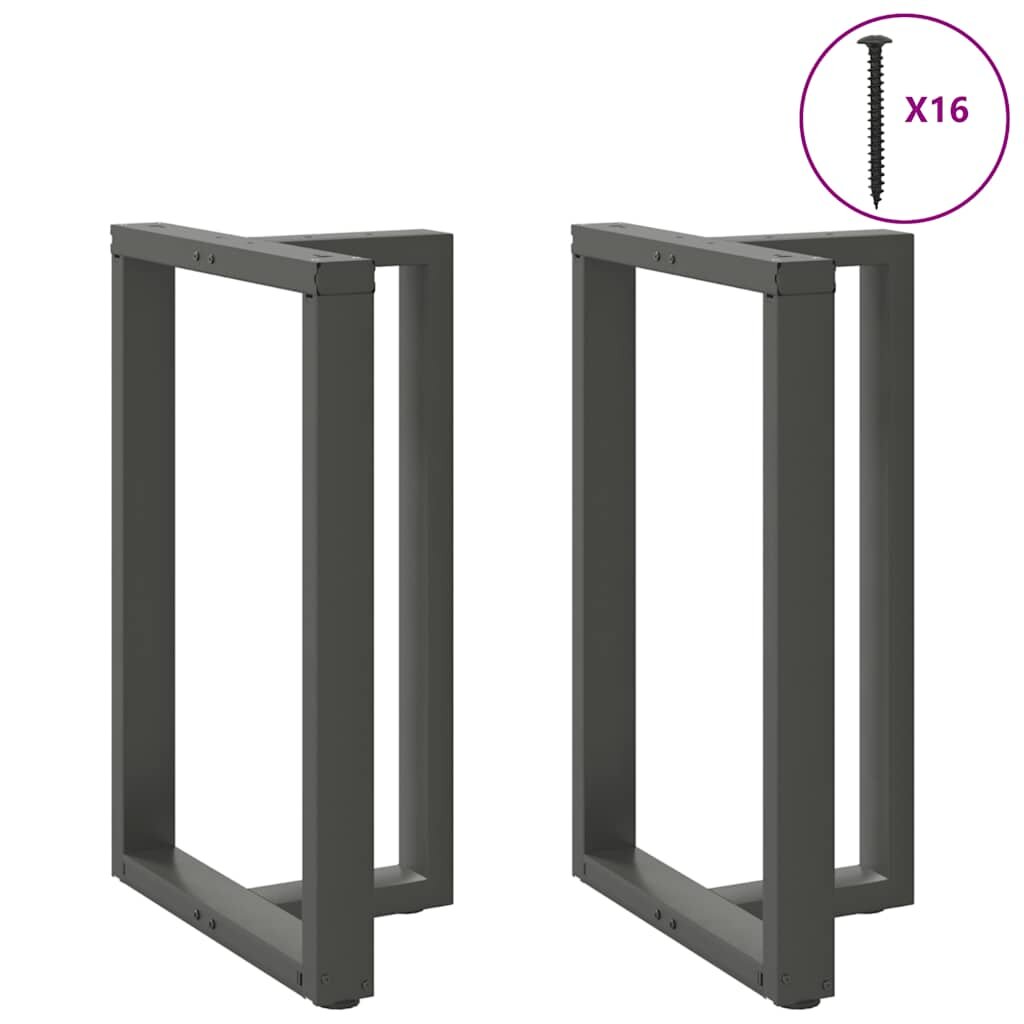 vidaXL 2 db antracitszürke T-alakú acél bárasztalláb 60x35x(90-91) cm