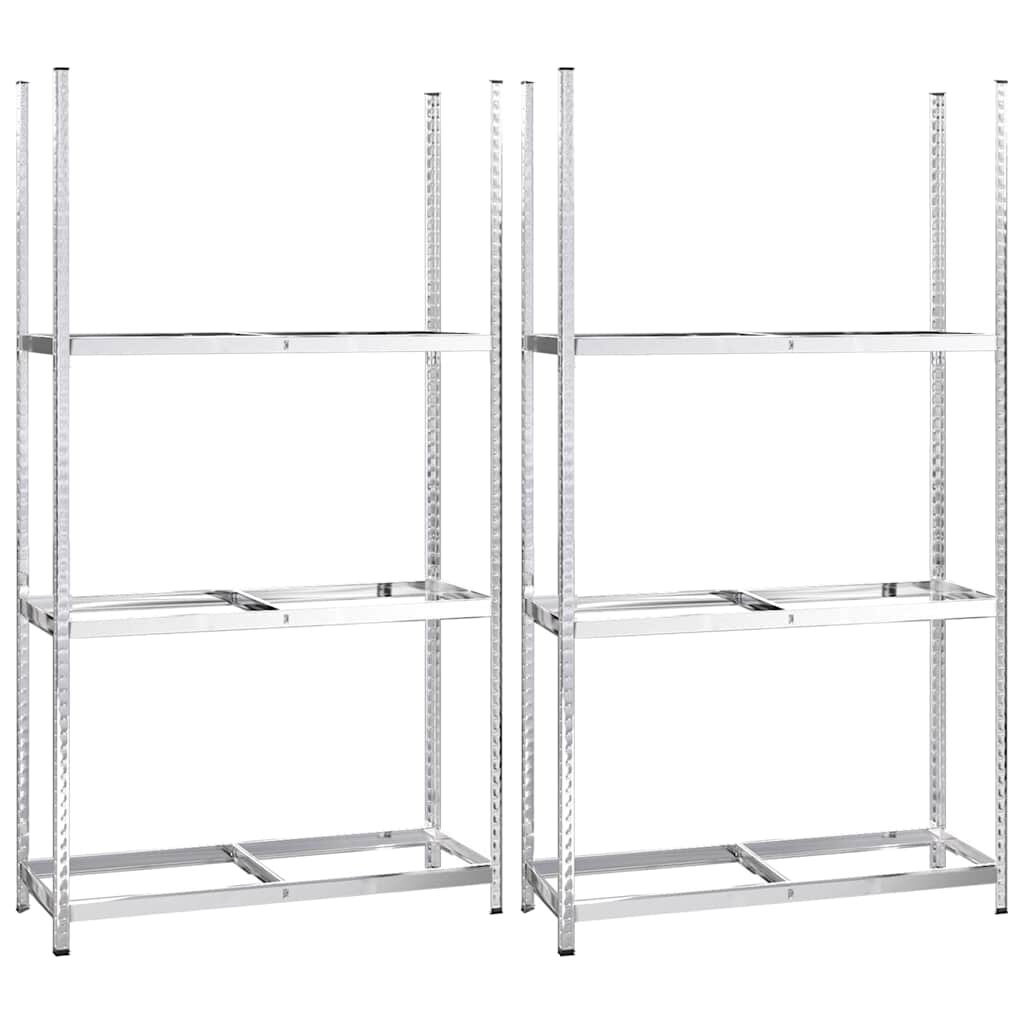 vidaXL 2 db ezüstszínű 3-rétegű acél gumiabroncstartó 110x40x200 cm