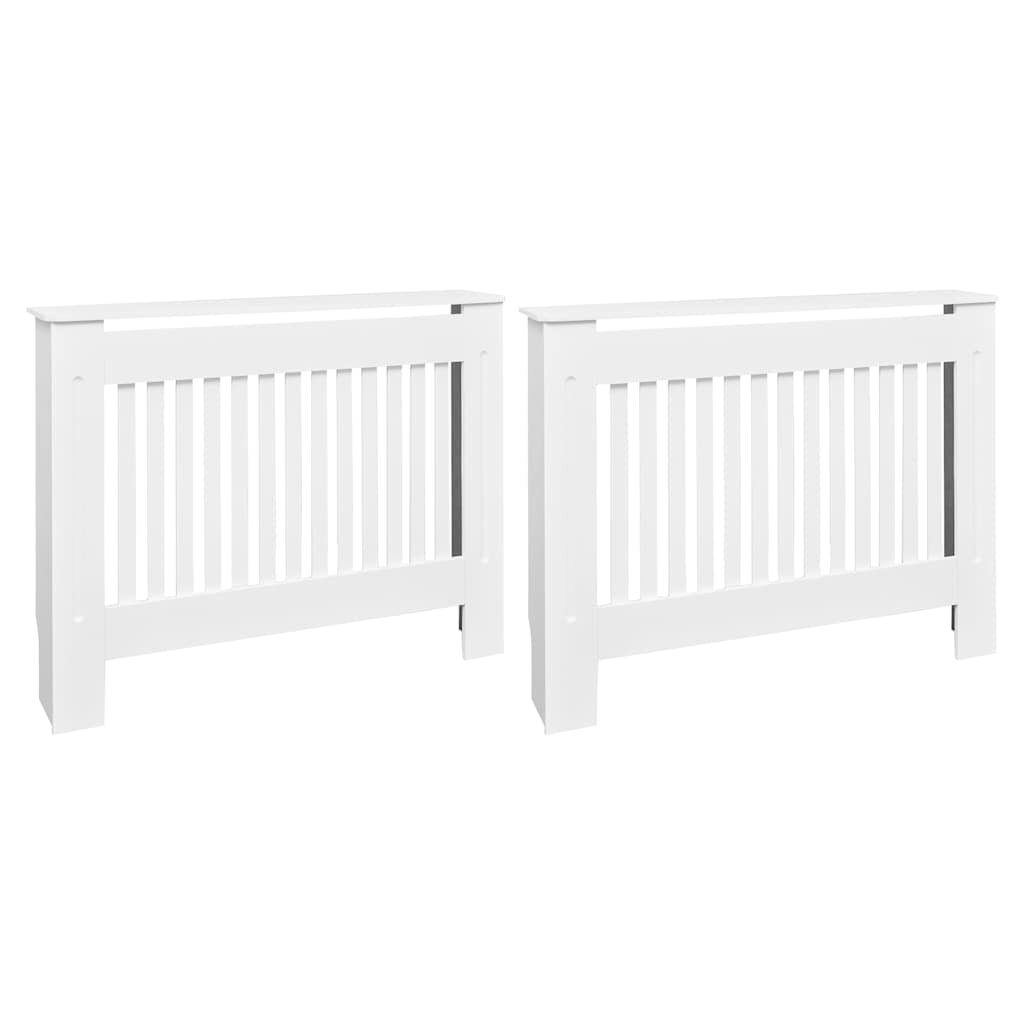 vidaXL 2 db fehér szerelt fa radiátorburkolat 112 cm