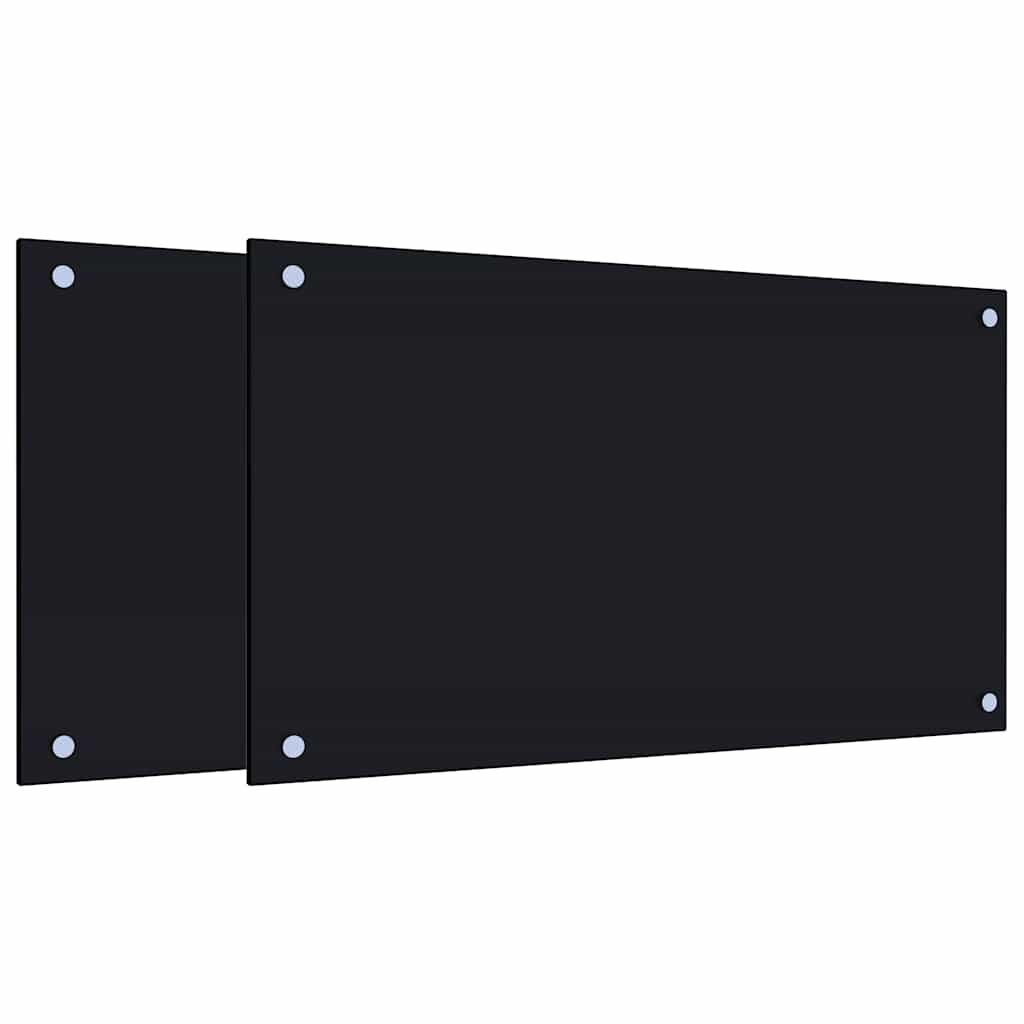 vidaXL 2 db fekete edzett üveg konyhai falburkoló 70 x 40 cm