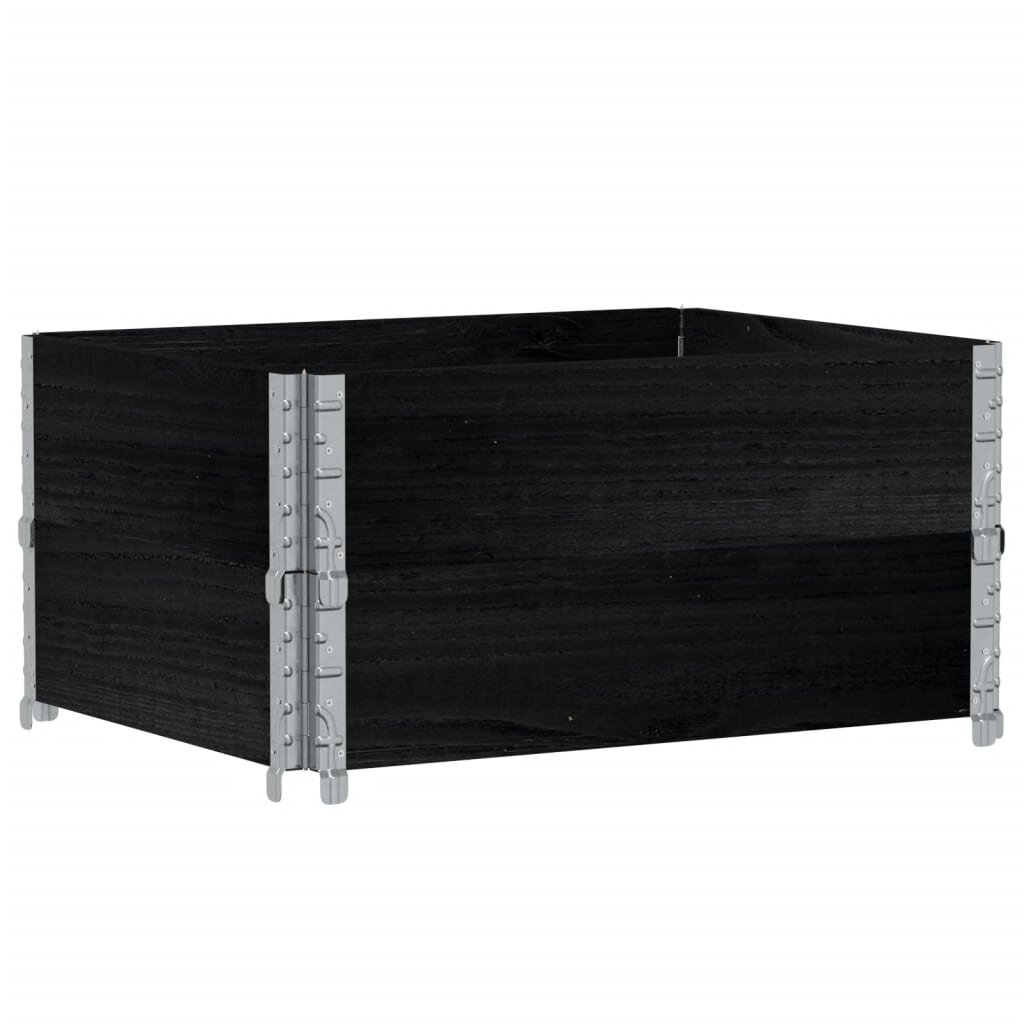 vidaXL 2 db fekete tömör fenyőfa raklapmagasító 80 x 60 cm