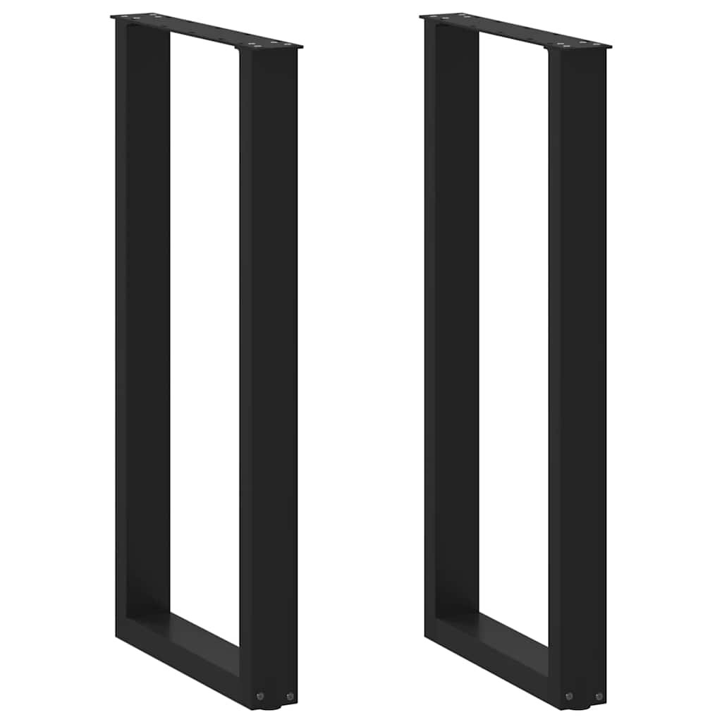 vidaXL 2 db fekete U-alakú acél bárasztalláb 50 x (100-101) cm