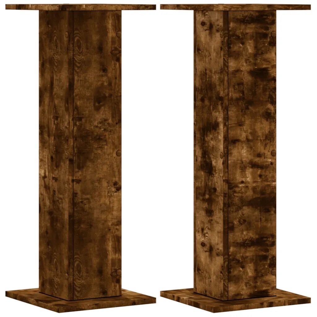 vidaXL 2 db füstös tölgy színű szerelt fa hangszóróállvány 30x30x80 cm