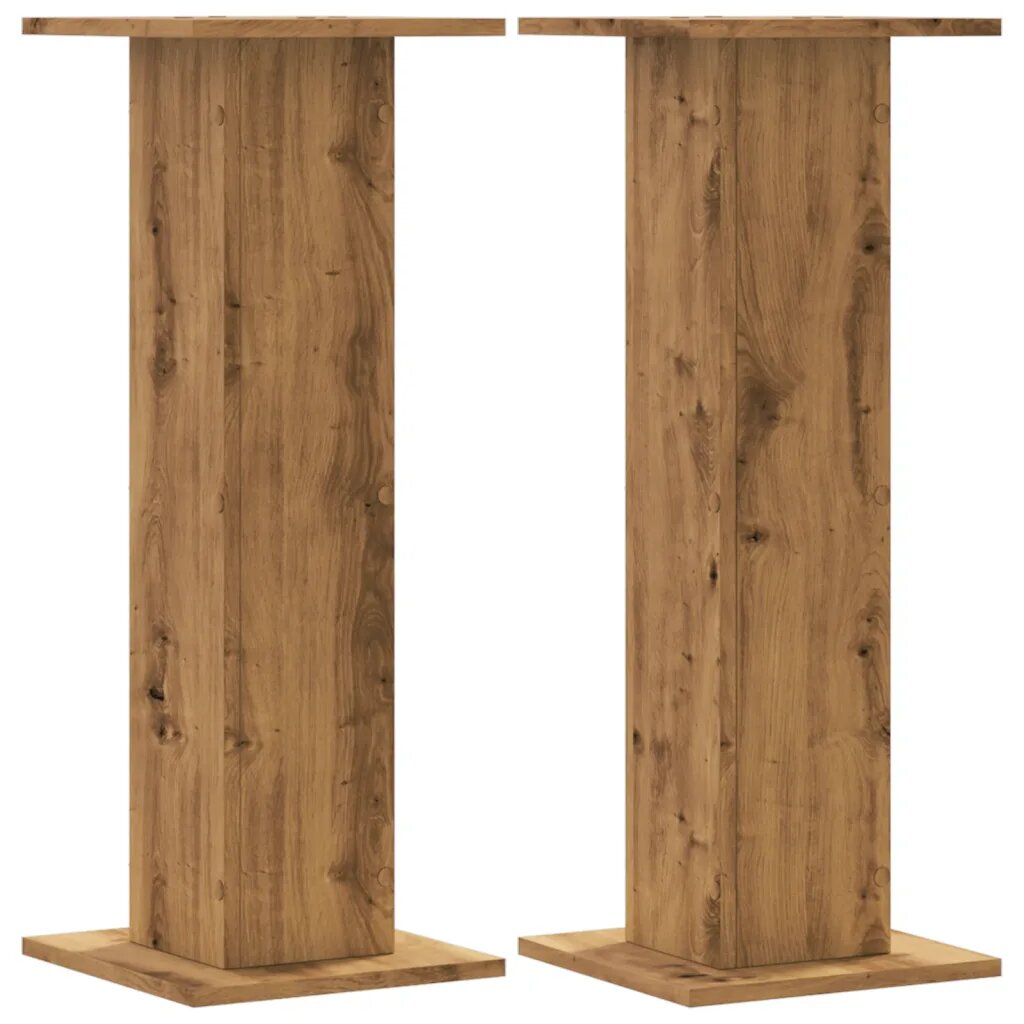 vidaXL 2 db kézműves tölgy színű fa hangszóróállvány 30 x 30 x 80 cm