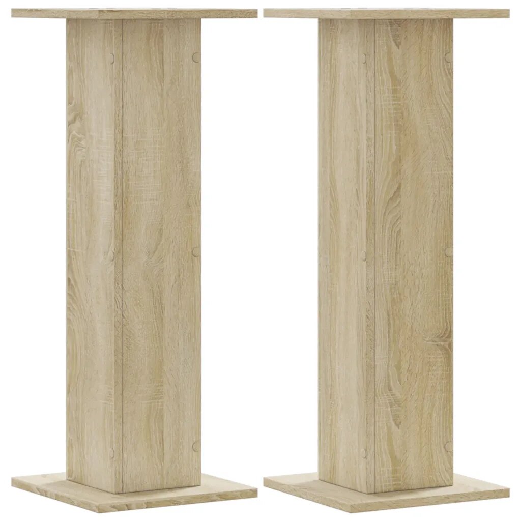 vidaXL 2 db sonoma tölgy színű szerelt fa hangszóróállvány 30x30x80 cm
