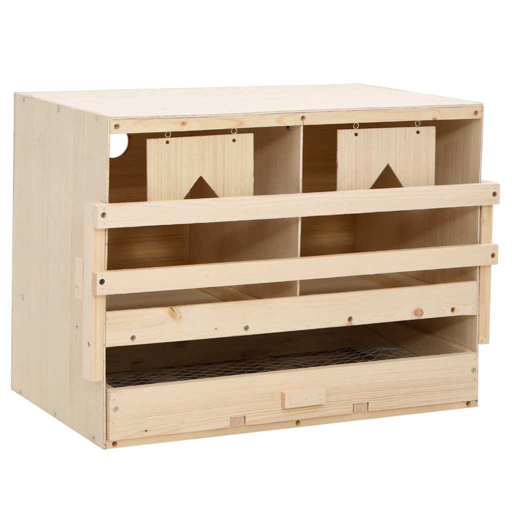 vidaXL 2 rekeszes tömör fenyőfa tojófészek 63 x 40 x 45 cm
