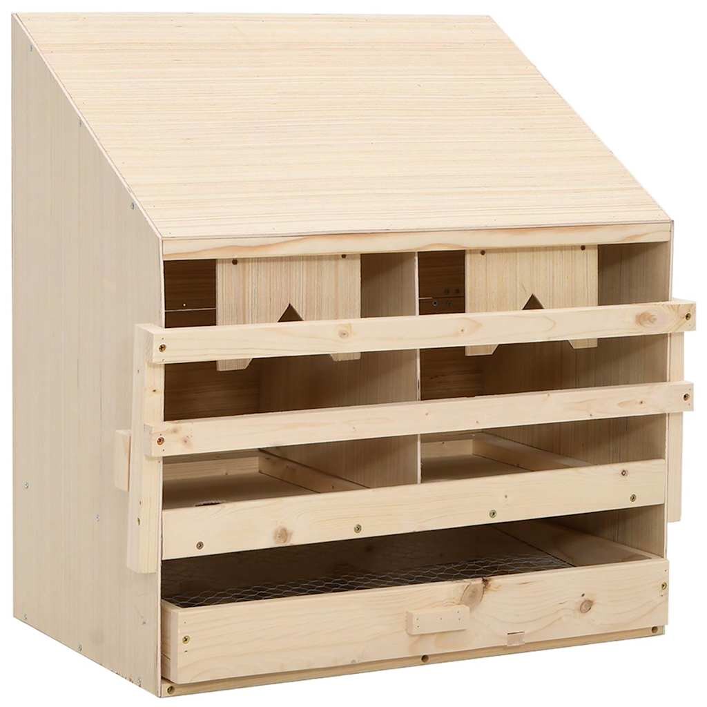vidaXL 2 rekeszes tömör fenyőfa tojófészek 63 x 40 x 65 cm