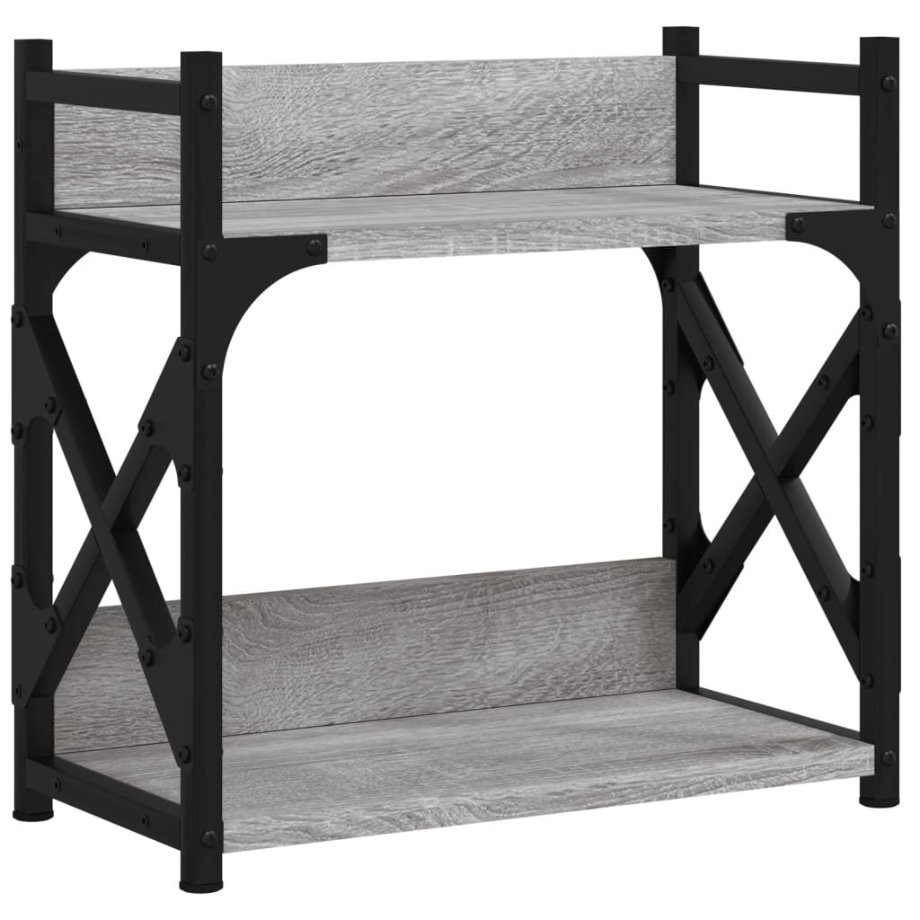 vidaXL 2 szintes szürke sonoma színű nyomtatóállvány 40x20x40 cm